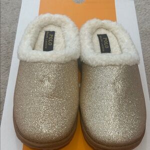Polo by Ralph Lauren Glitter Gold Slippers